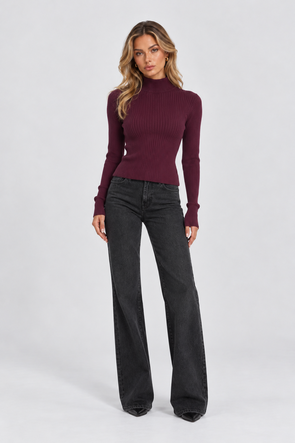 Amelia Ribbed Turtleneck Sweater